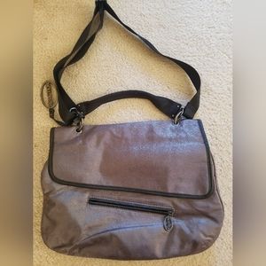 Kenneth Cole Reaction Silver Metallic Crossbody Bag